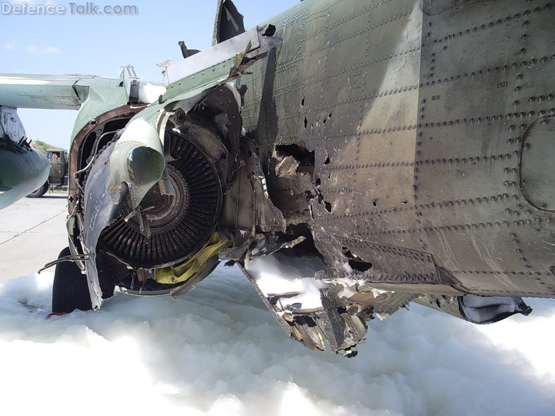 Su-25BM hit by MANPADS over Georgia