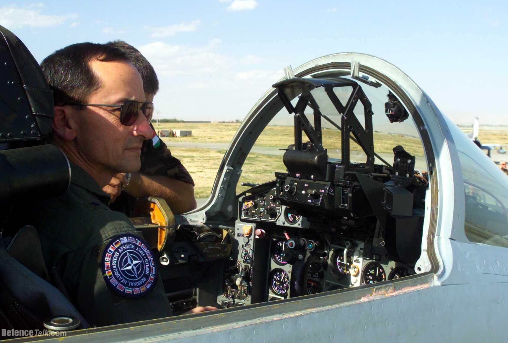 The Hungarian airman familiarize the MIG-29 - cockpit to Co-Director of Exe