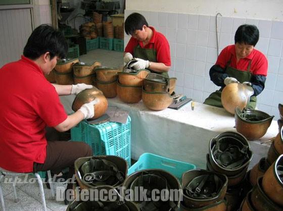 The making of helmets for PLA soldiers