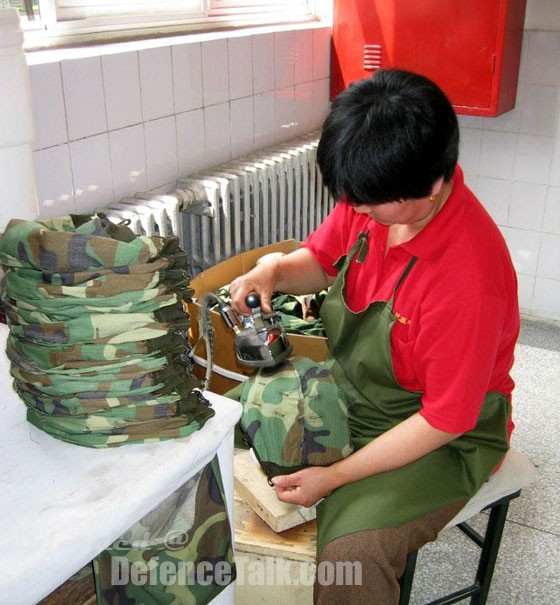 The making of helmets for PLA soldiers