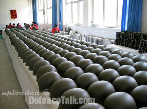 The making of helmets for PLA soldiers