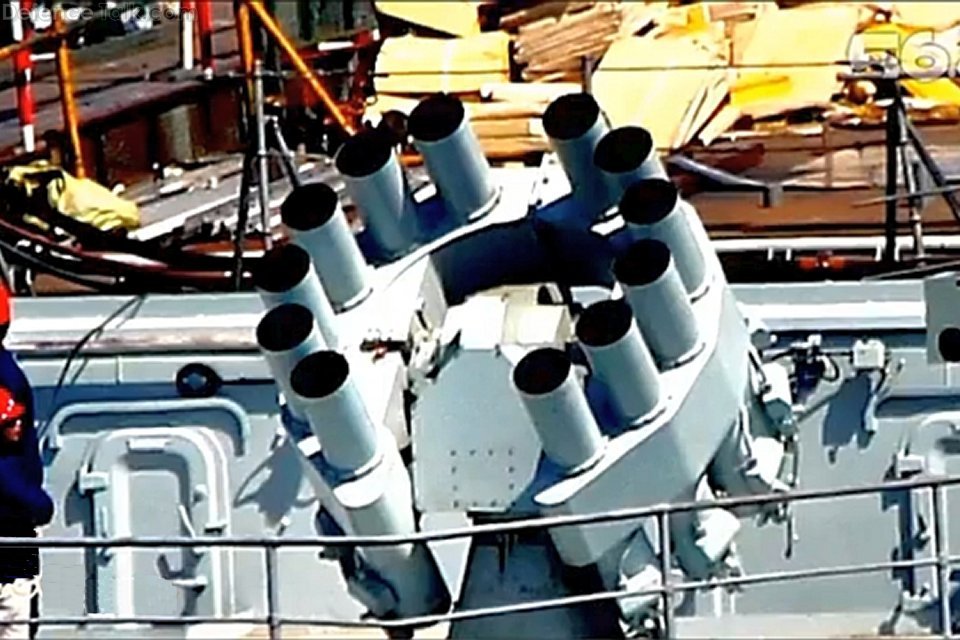 The new Chinese, PLAN Aircraft Carrier ASW Rocket launcher