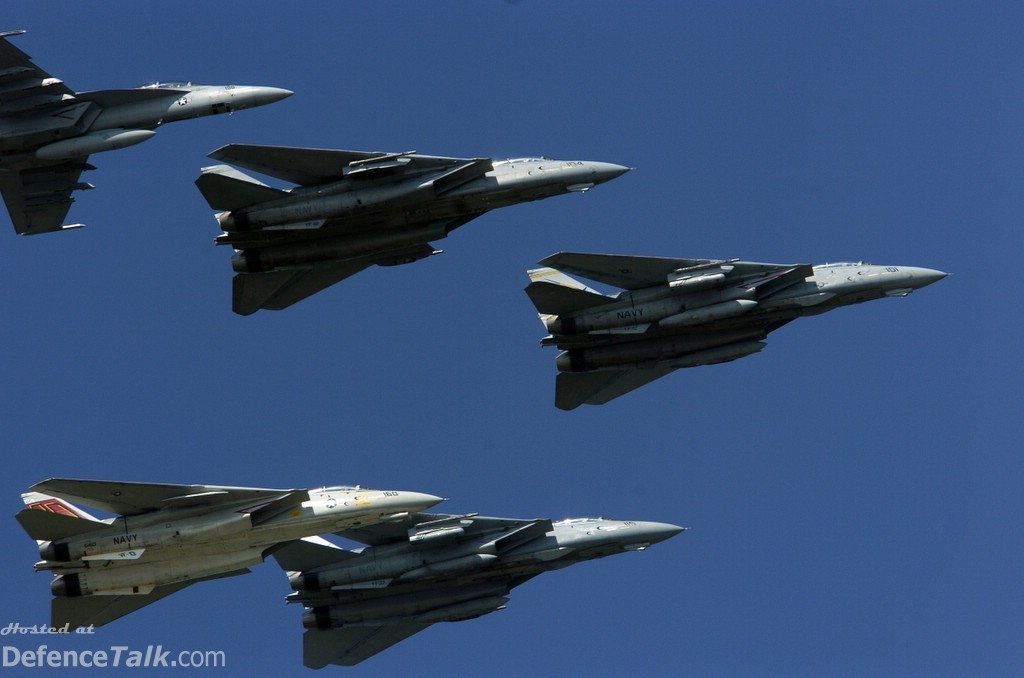 Three F-14B Tomcats and an F-14D Tomcat