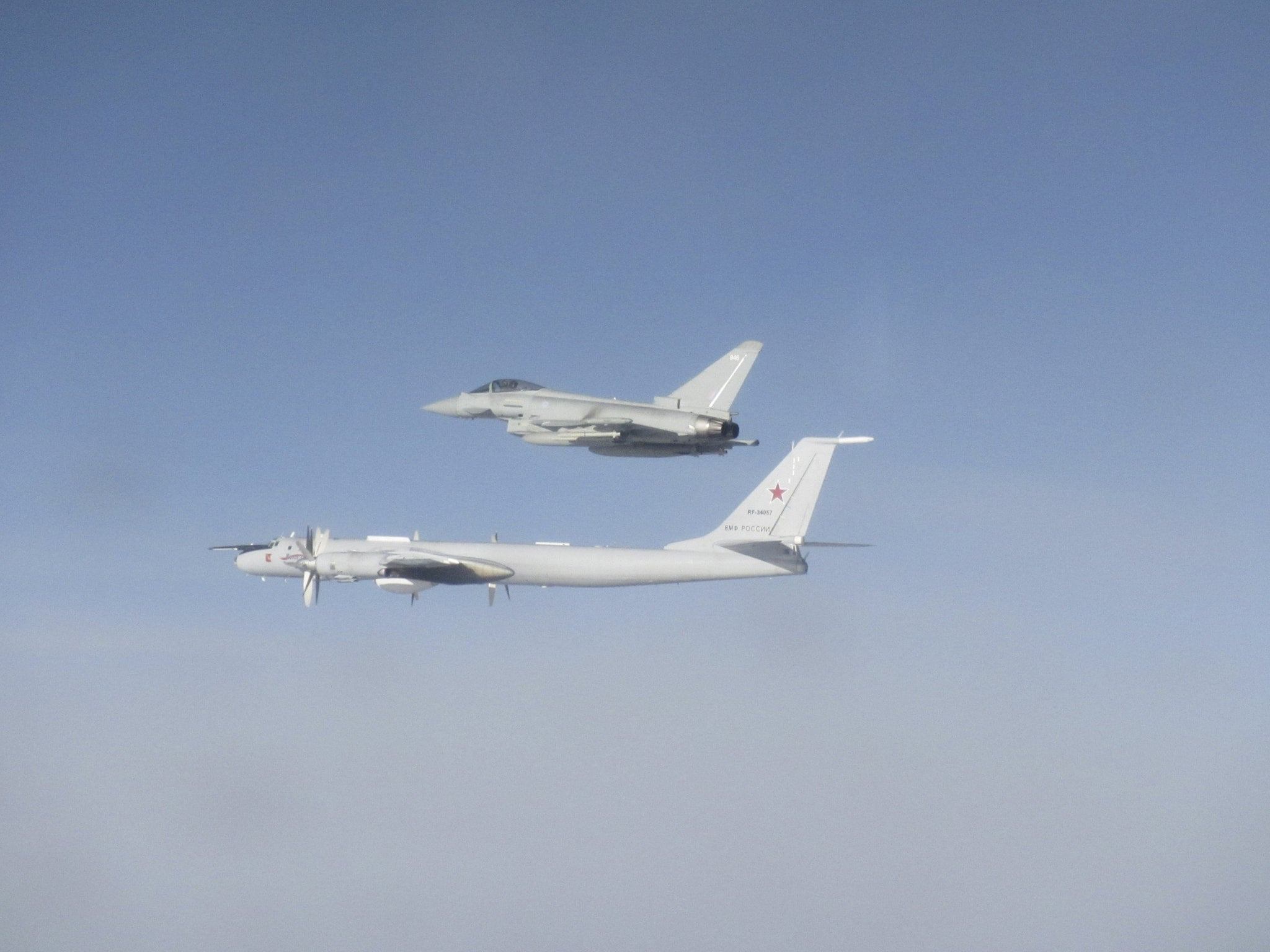 Tu-142 intercepted by RAF Eurofighter