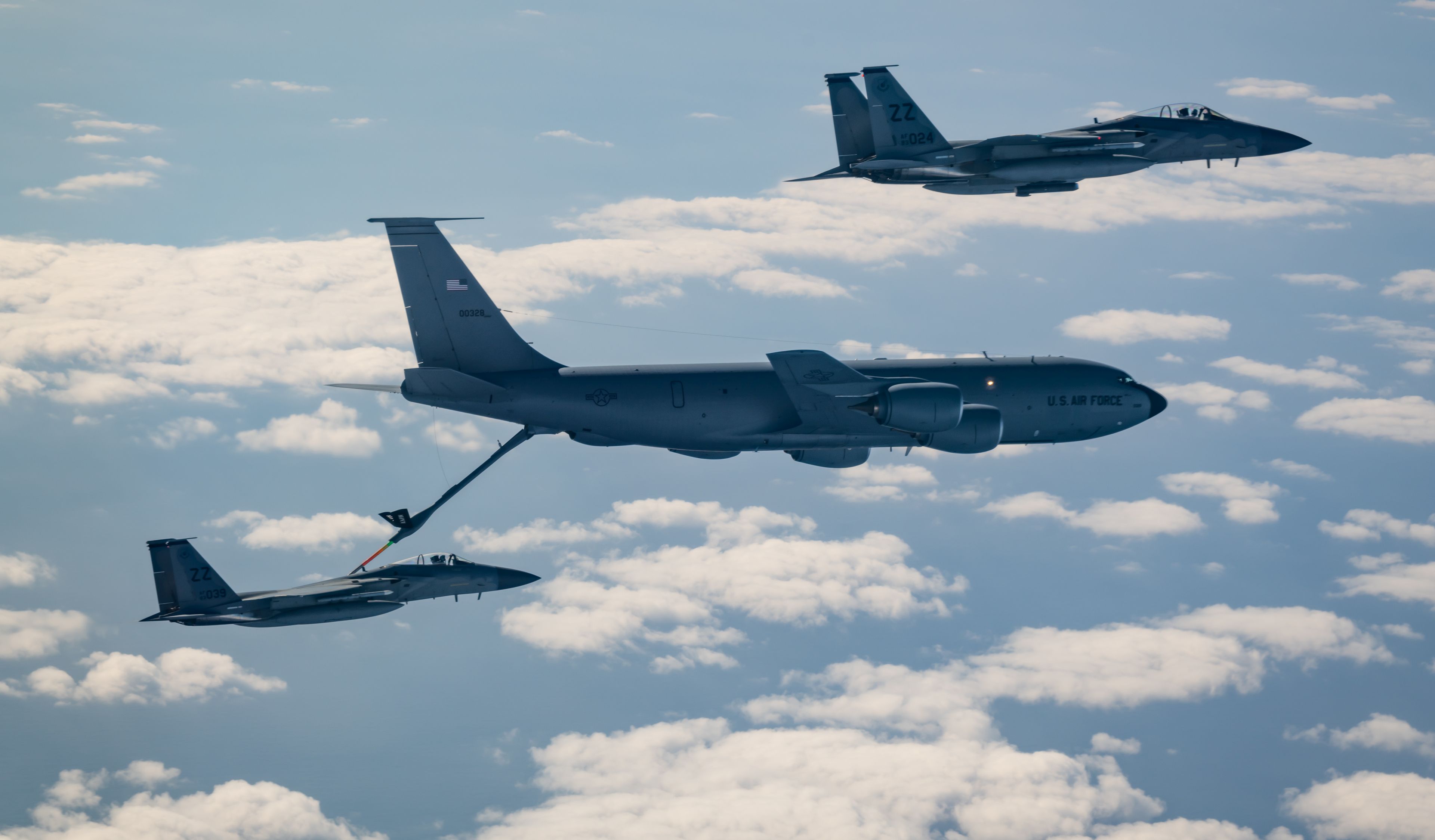 Two F-15C Eagle fighter Jets