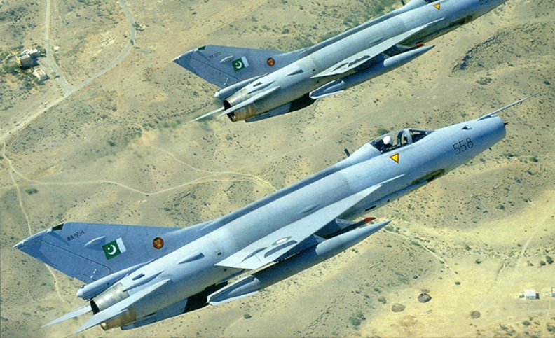 Two pakistani F-7's over a desert!