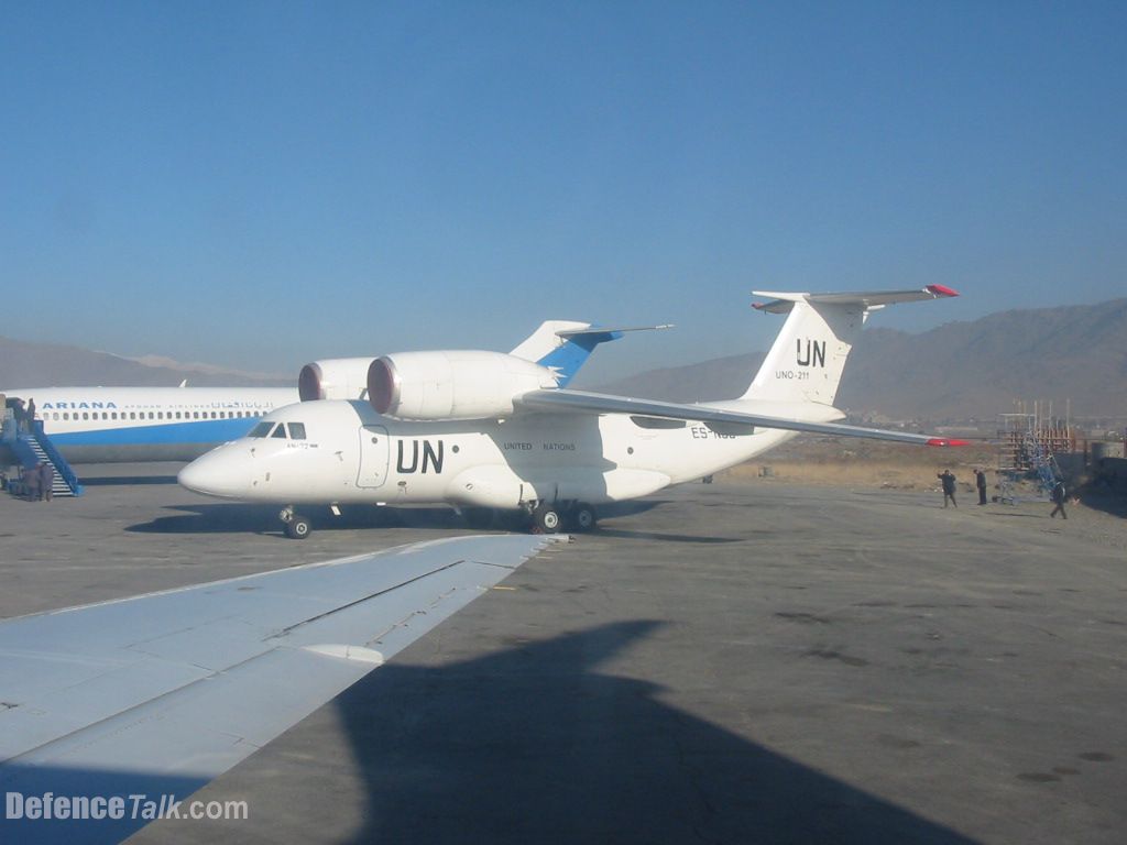 UN aircraft at the Kabul Airport