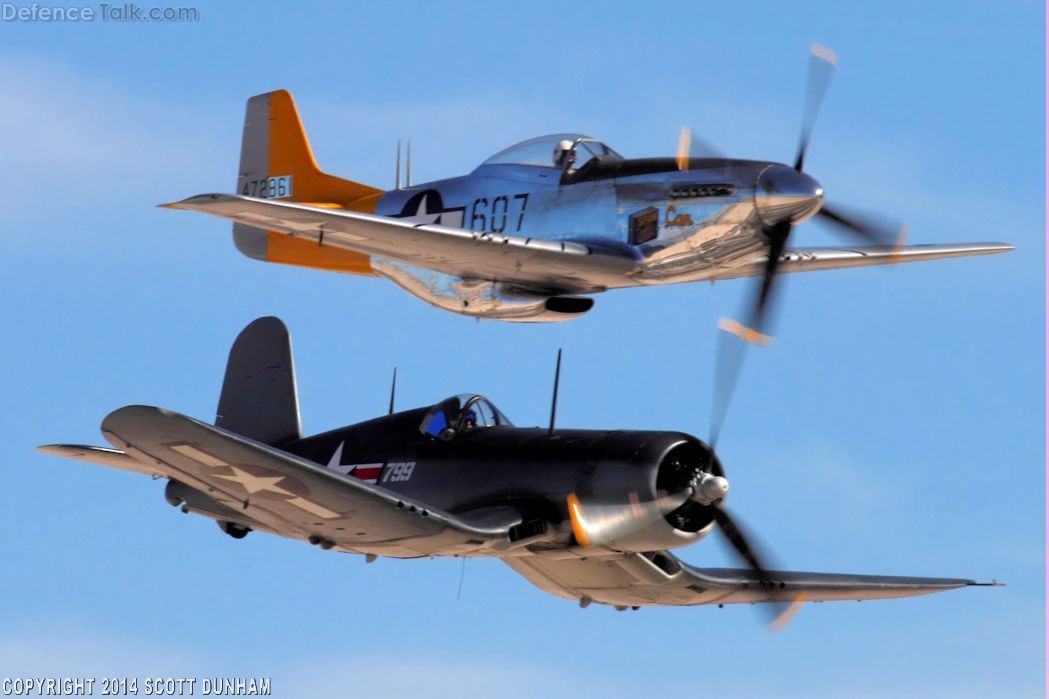 US Army Air Corps P-51 Mustang & USMC F4U Corsair Fighters