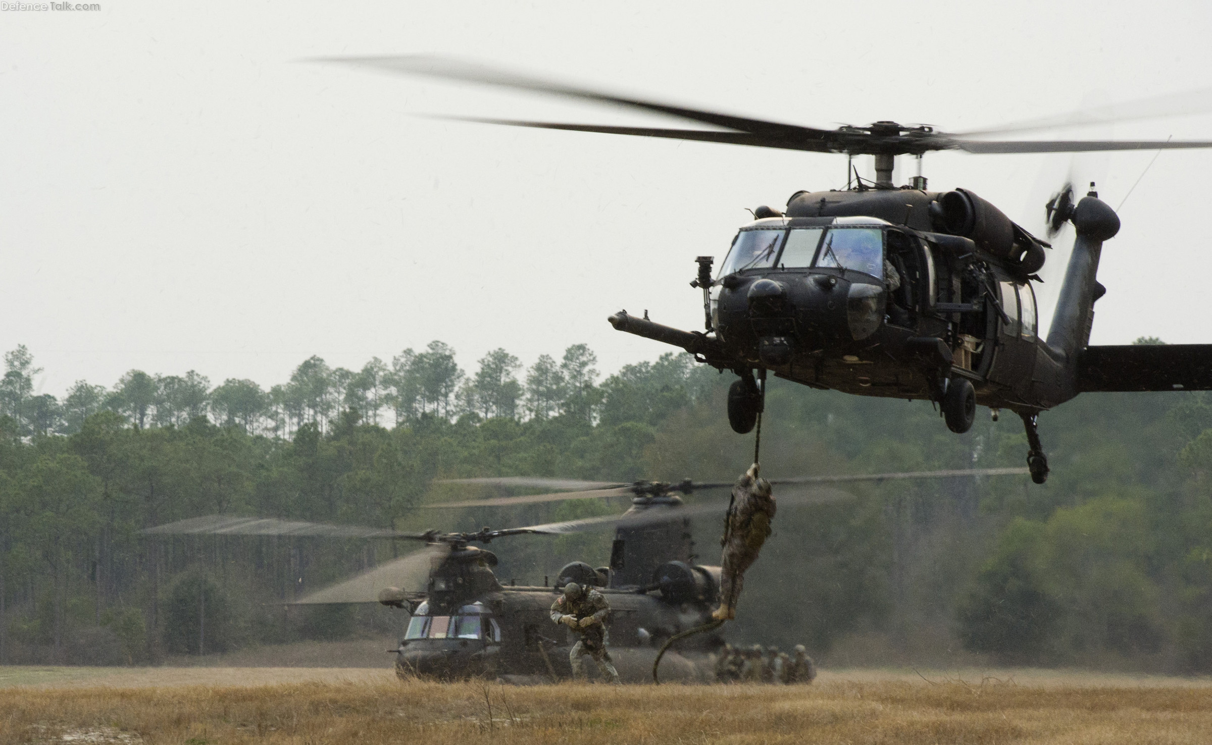 US Army Fast rope exersise