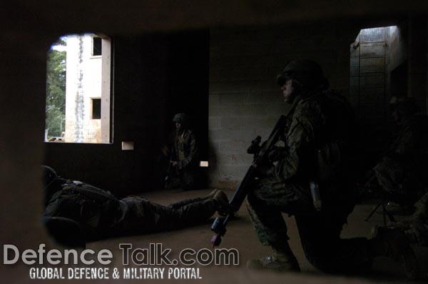 US Marines during MOUT - Urban Terrain Mount Exercise