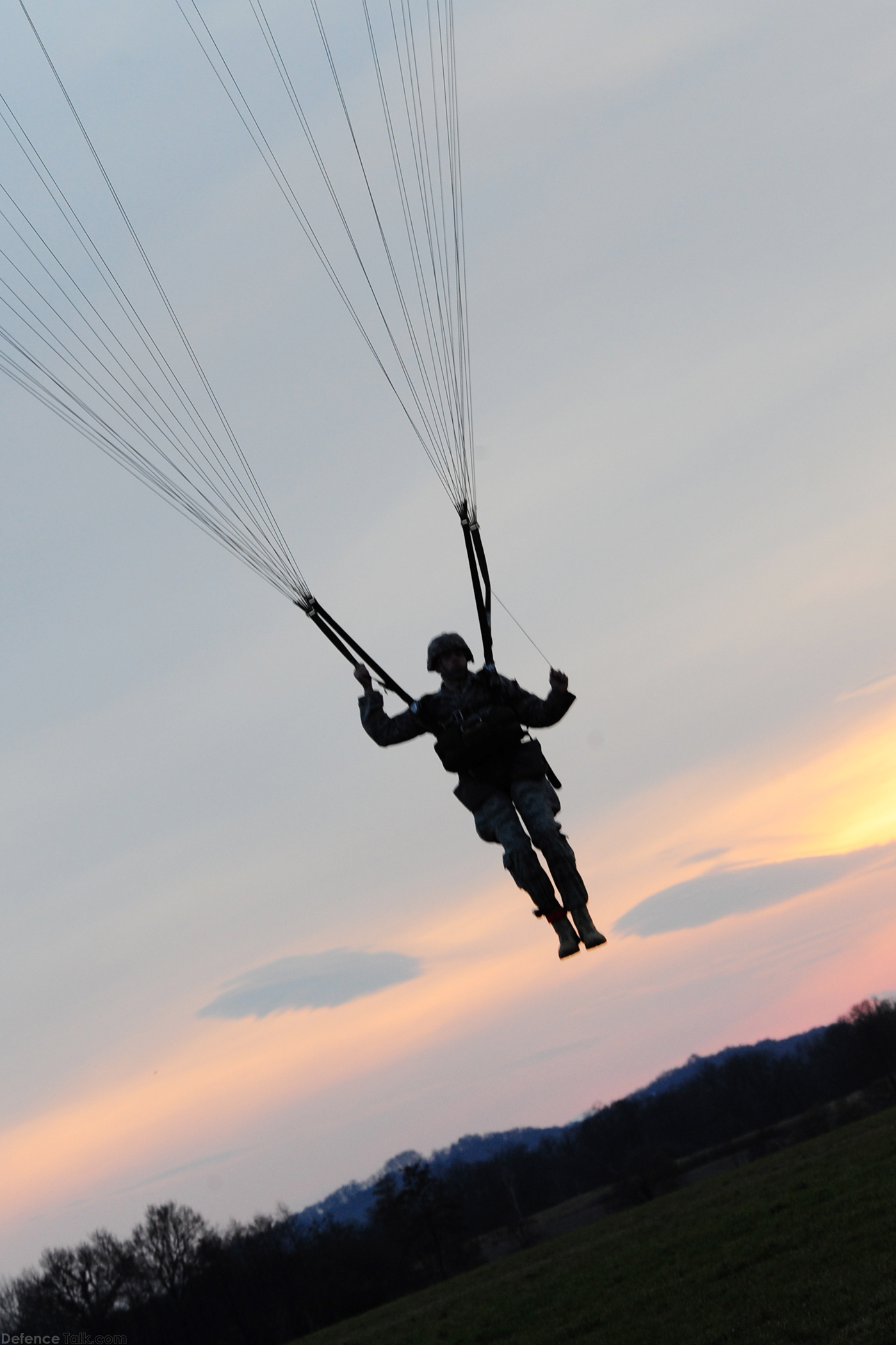 Us Military Paratrooper During A Multi Nation Jump Defence Forum