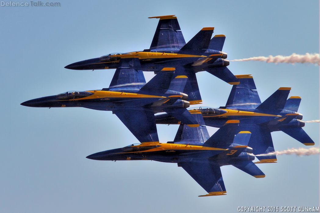 US Navy Blue Angels F/A-18 Hornet Fighters