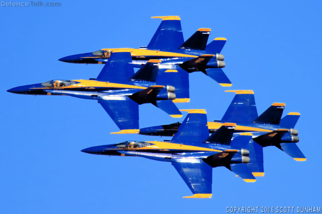 US Navy Blue Angels Flight Demonstration Team F/A-18 Hornet Fighter