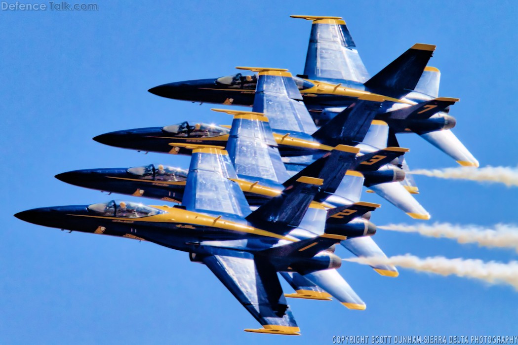 US Navy Blue Angels Flight Demonstration Team F/A-18 Hornet Fighter