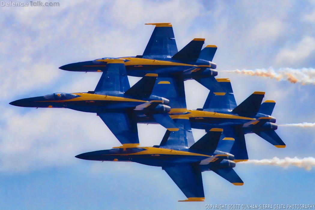 US Navy Blue Angels Flight Demonstration Team F/A-18 Hornet Fighter