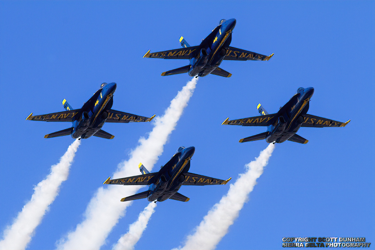 US Navy Blue Angels Flight Demonstration Team F/A-18 Hornet Fighter