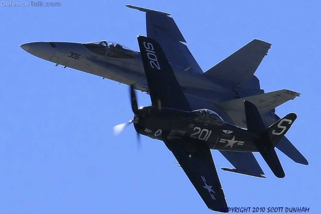 US Navy F/A-18 & F8F Legacy Flight