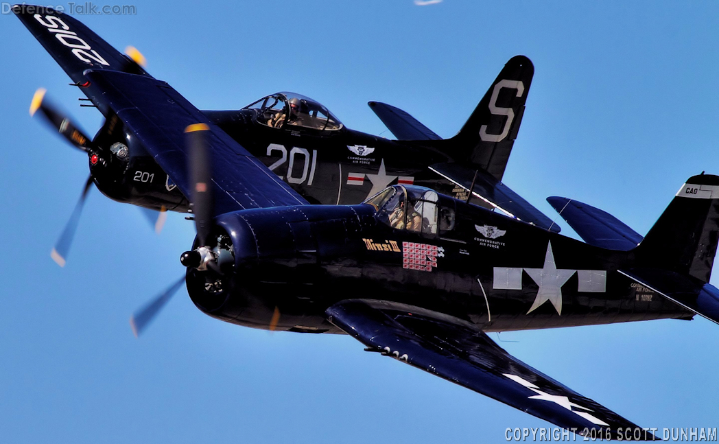 US Navy F6F Hellcat and F8F Bearcat Fighters