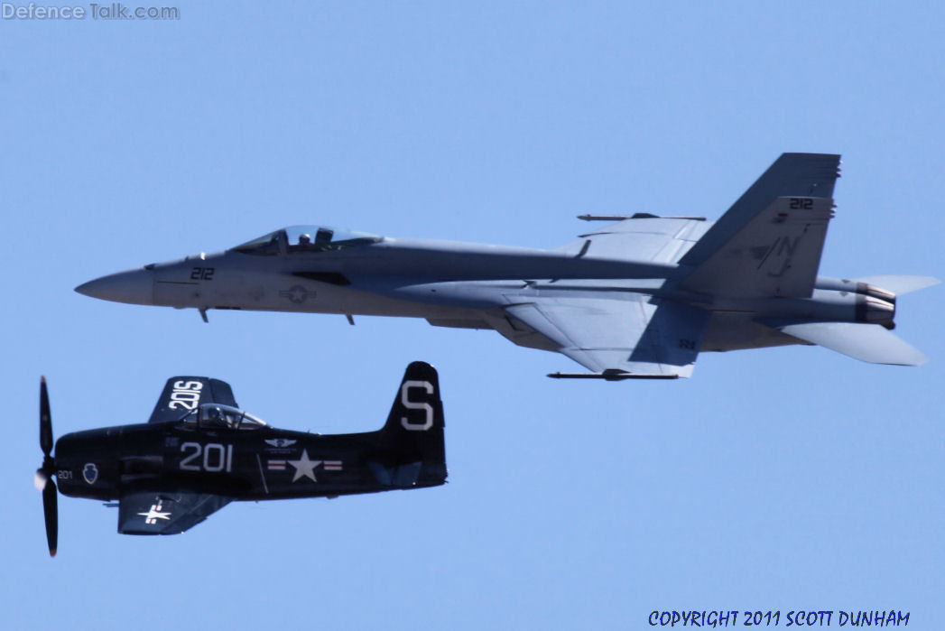 US Navy Legacy Flight F/A-18E & F8F