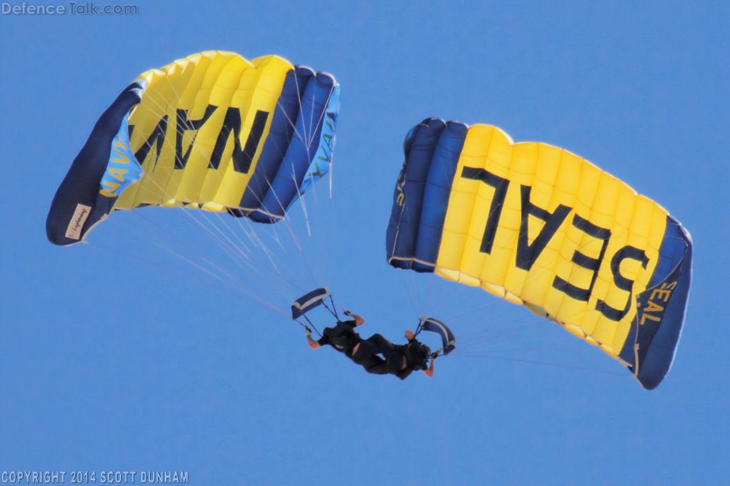 US Navy SEALS Leap Frog Parachute Team