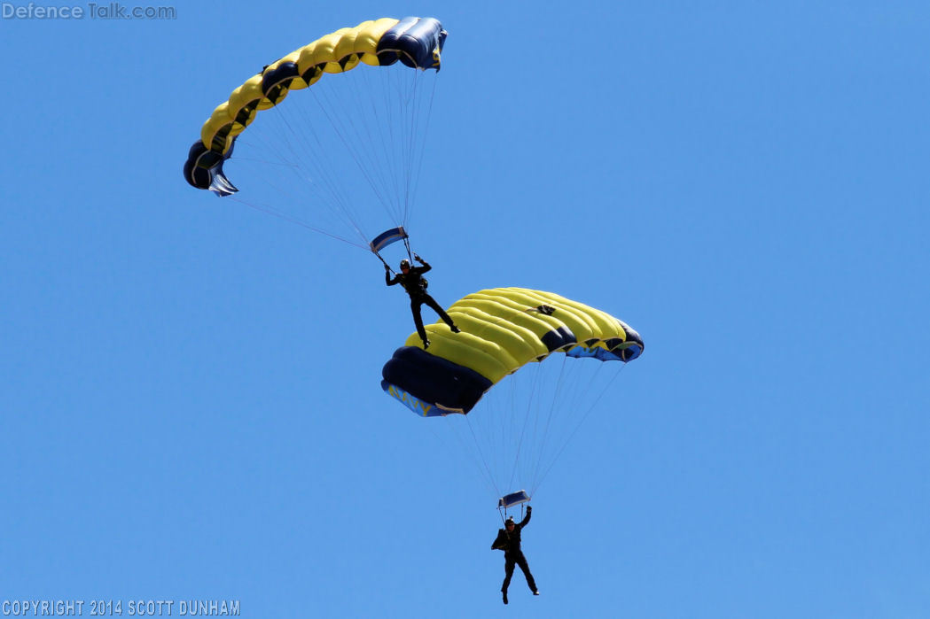 US Navy SEALS Leap Frog Parachute Team