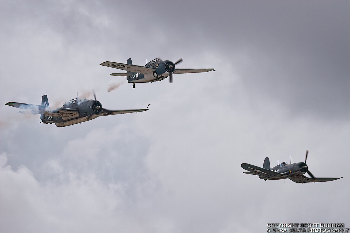 US Navy TBM Avenger, F4F Wildcat and F4U Corsair