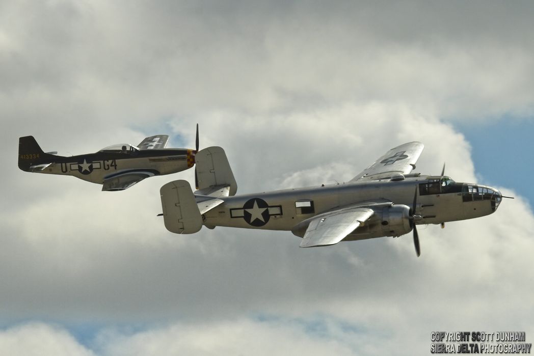 USAAC B-25 Mitchell and P-51 Mustang