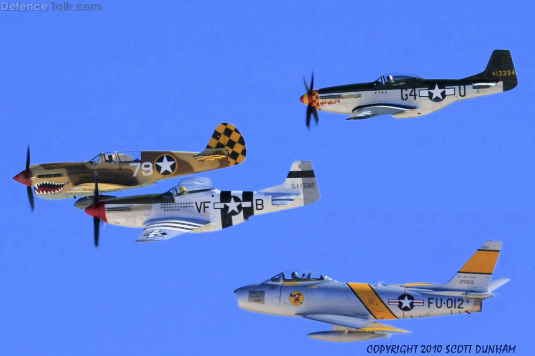 USAAC P-40 Warhawk P-51 Mustang & USAF F-86 Sabre Fighters