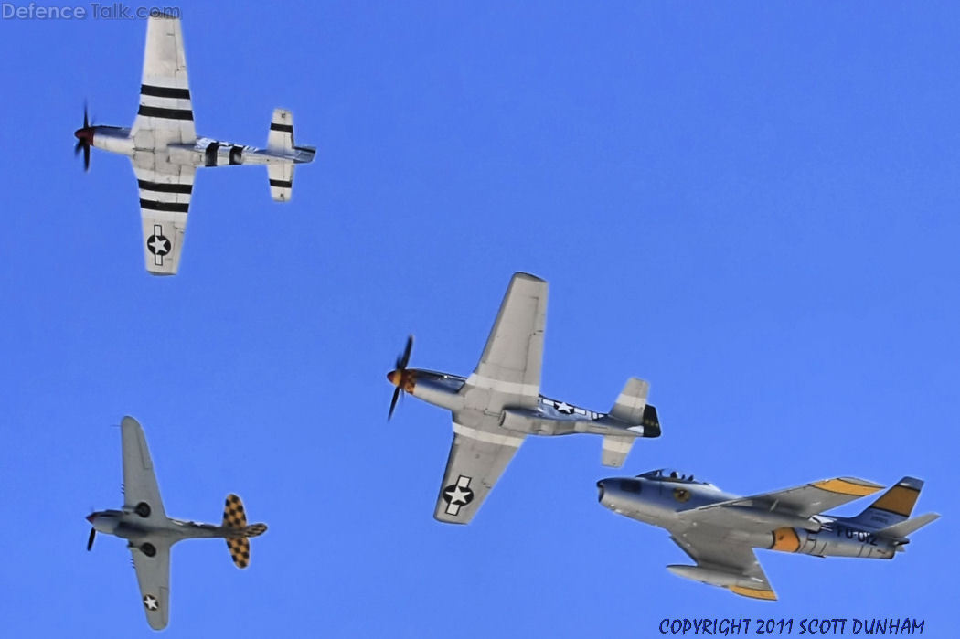 USAAC P-40 Warhawk P-51 Mustang & USAF F-86 Sabre Fighters