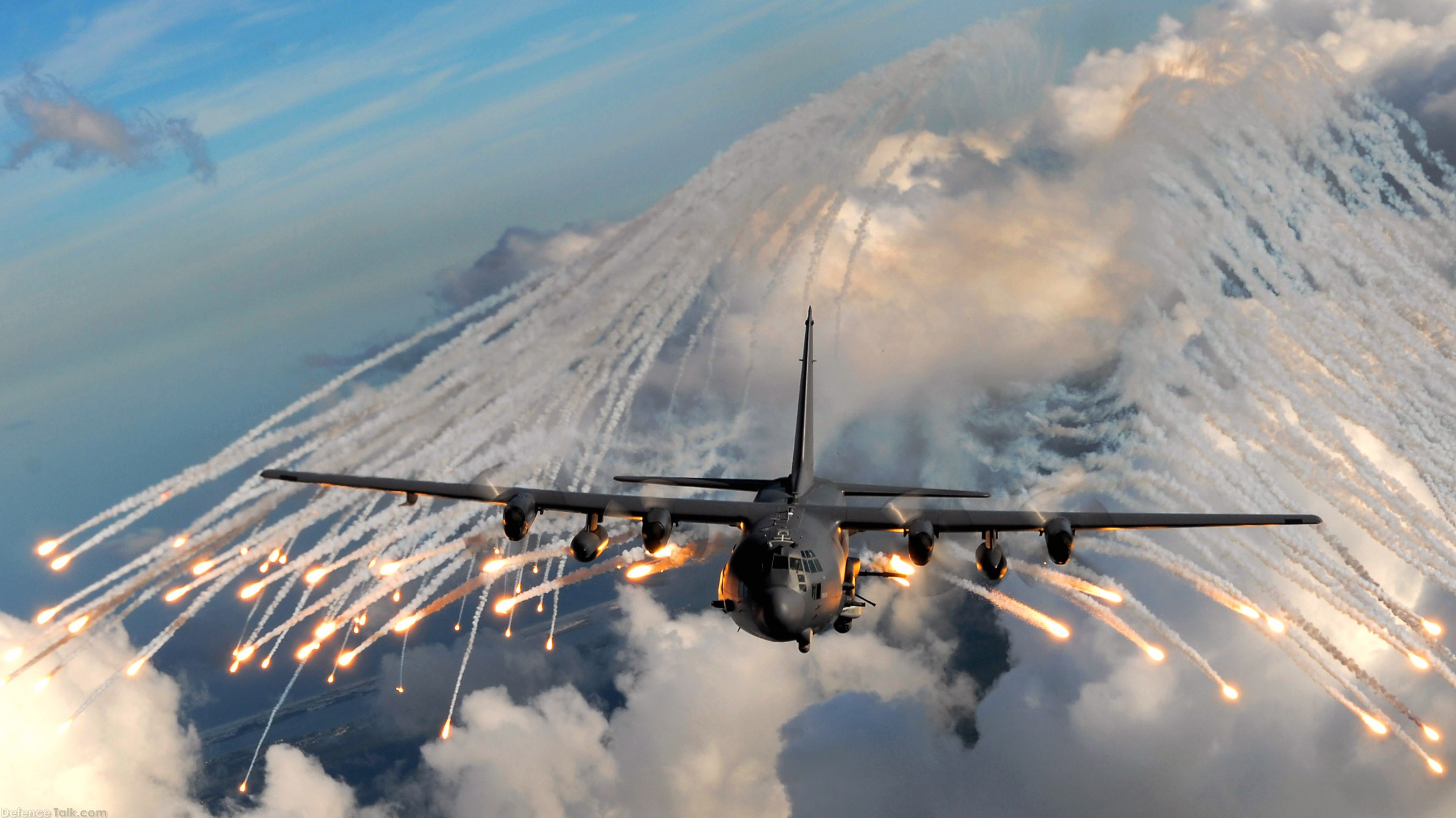 USAF AC-130U Spooky Jettisons Flares