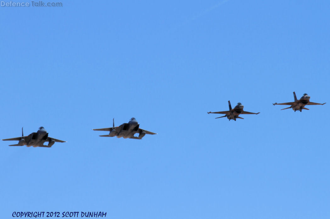 USAF F-15C Eagle & Aggressor F-16 Falcon Fighters