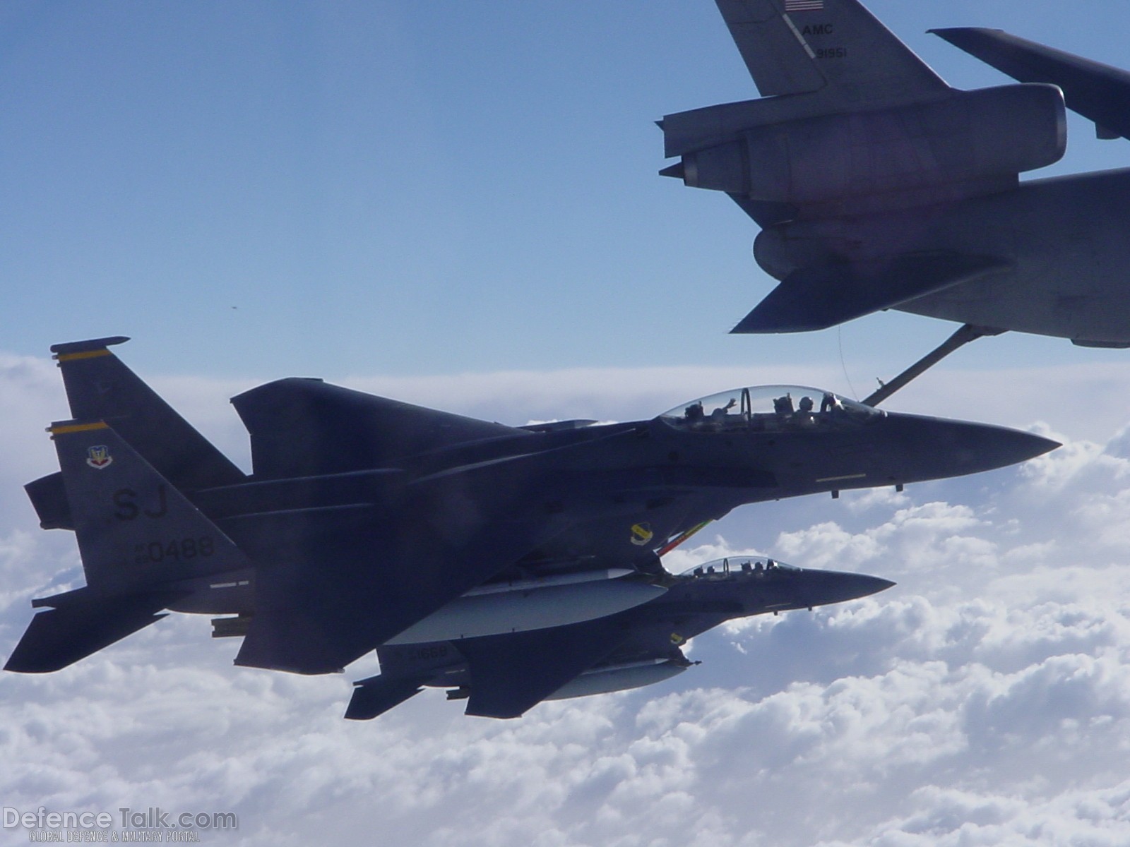 USAF F-15E & RAAF F/A-18 tanking on USAF KC-10