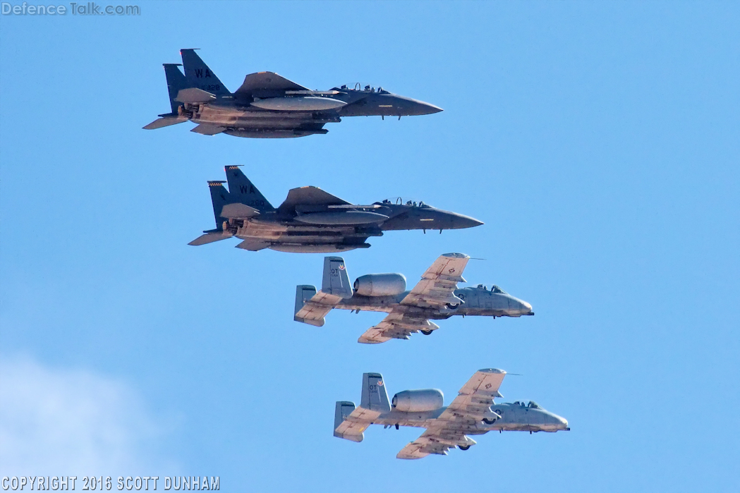 USAF F-15E Strike Eagle & A-10 Thunderbolt II Attack Aircraft