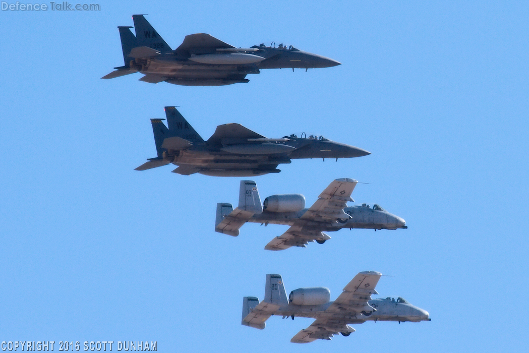 USAF F-15E Strike Eagle & A-10 Thunderbolt II Attack Aircraft