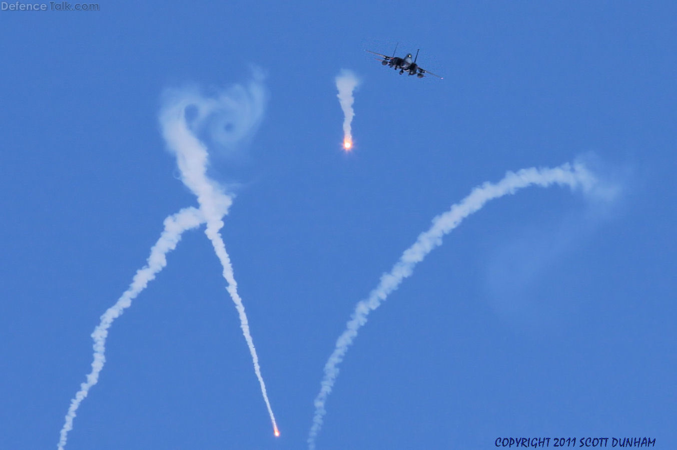 USAF F-15E Strike Eagle Launching Flares