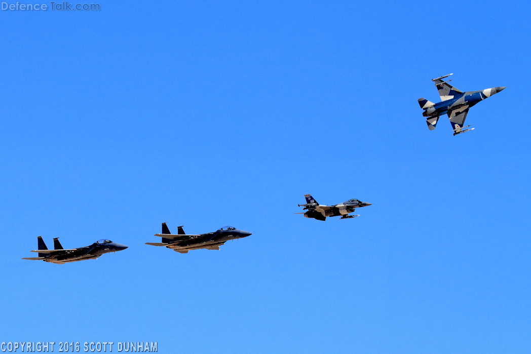 USAF F-16  Aggressor & F-15D Eagle Air Superiority Fighters