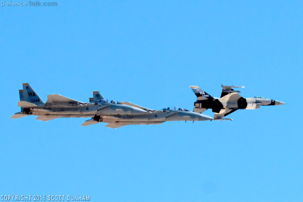 USAF F-16 Aggressor & F-15D Eagle Air Superiority Fighters