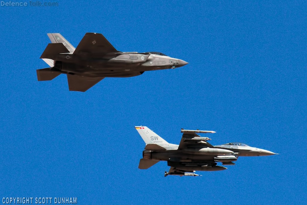 USAF F-16 Viper & F-35A Lightning II Joint Strike Fighter