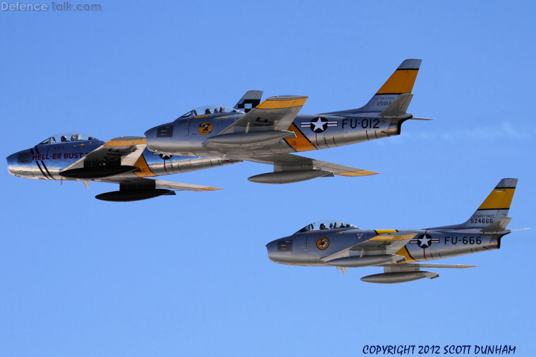 USAF F-86 Sabre Fighters - Horsemen Flight Demonstration Team