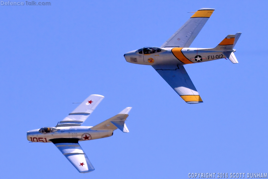 USAF F-86 Sabre & USSR MiG-15 Fagot Fighter Aircraft