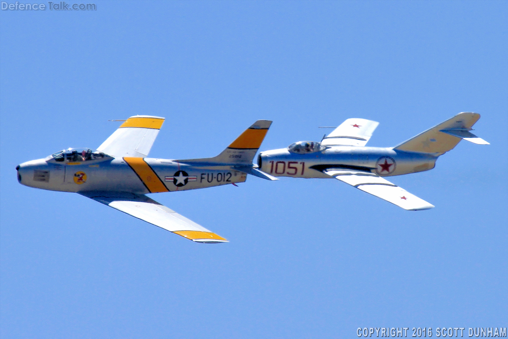 USAF F-86 Sabre & USSR MiG-15 Fagot Fighter Aircraft