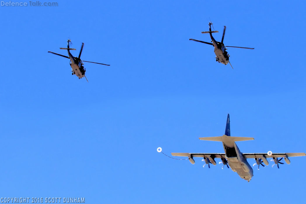 USAF HC-130J Combat King II Tanker and HH-60 Pave Hawk Helicopter