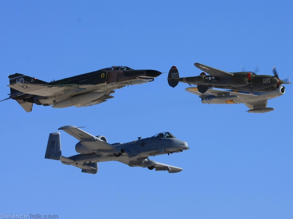 USAF Heritage Flight A-10 F-4 F-86 P-38