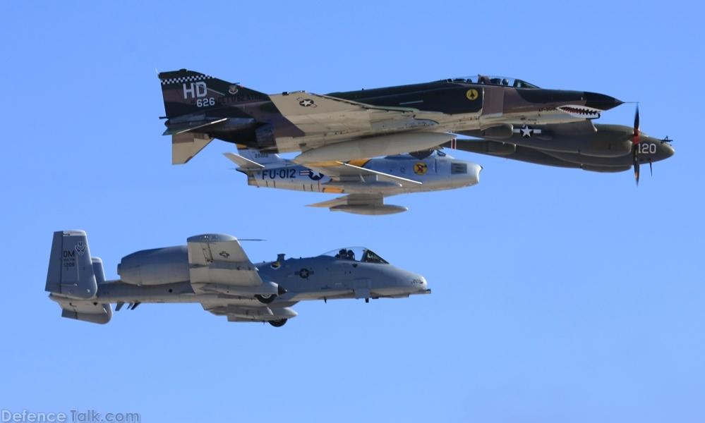 USAF Heritage Flight A-10 F-4 F-86 P-38