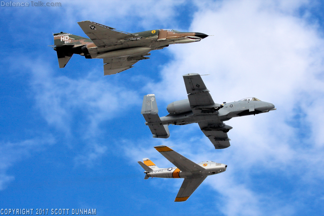 USAF Heritage Flight A-10 F-86 & F-4