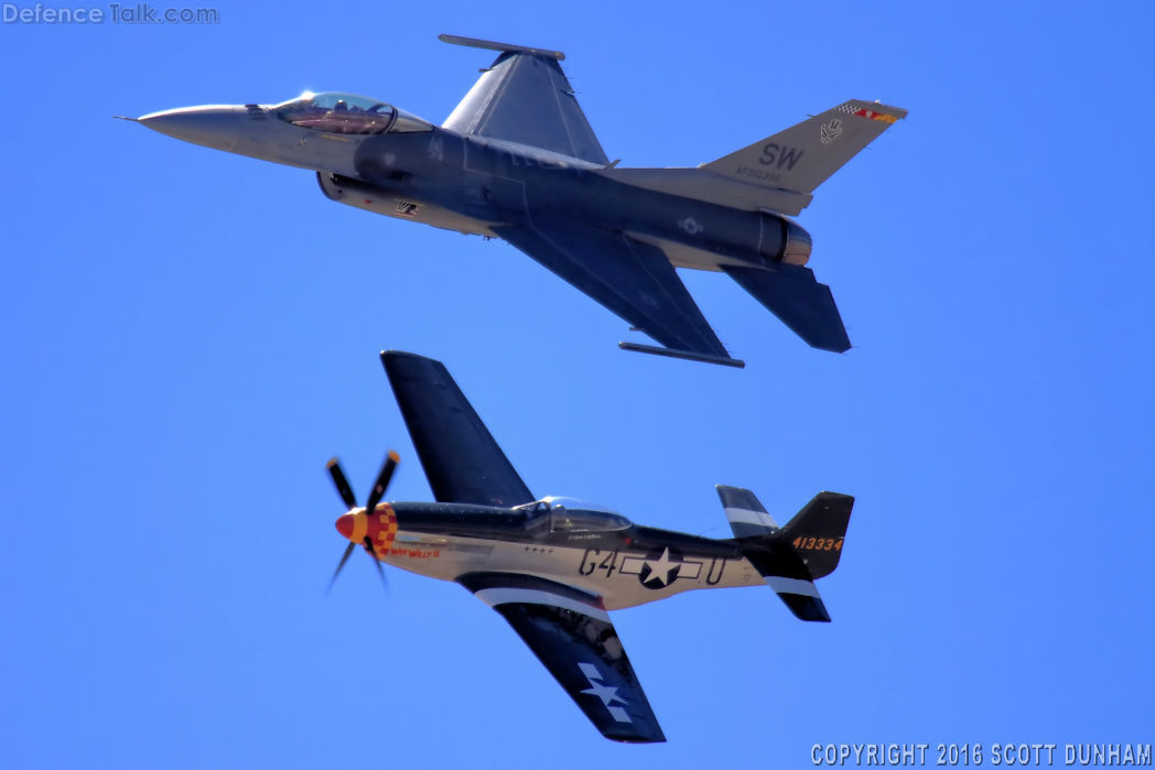 USAF Heritage Flight F-16 Viper and P-51 Mustang