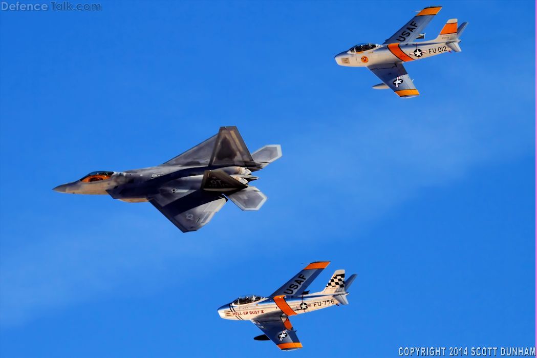 USAF Heritage Flight F-22A Raptor & F-86 Sabre