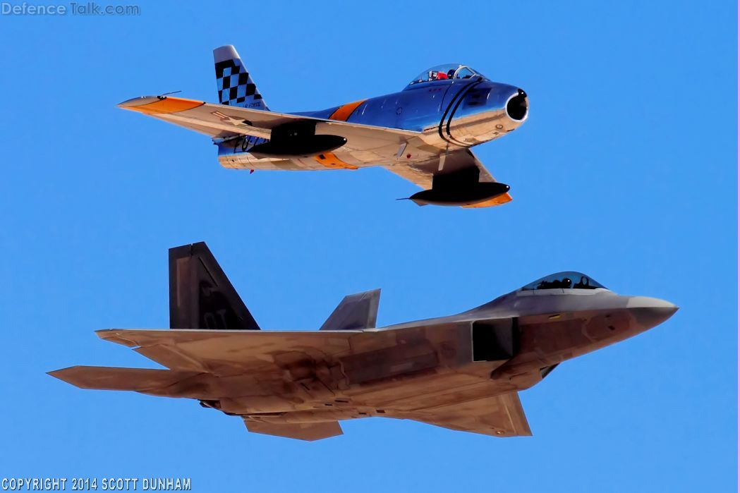USAF Heritage Flight F-22A Raptor & F-86 Sabre