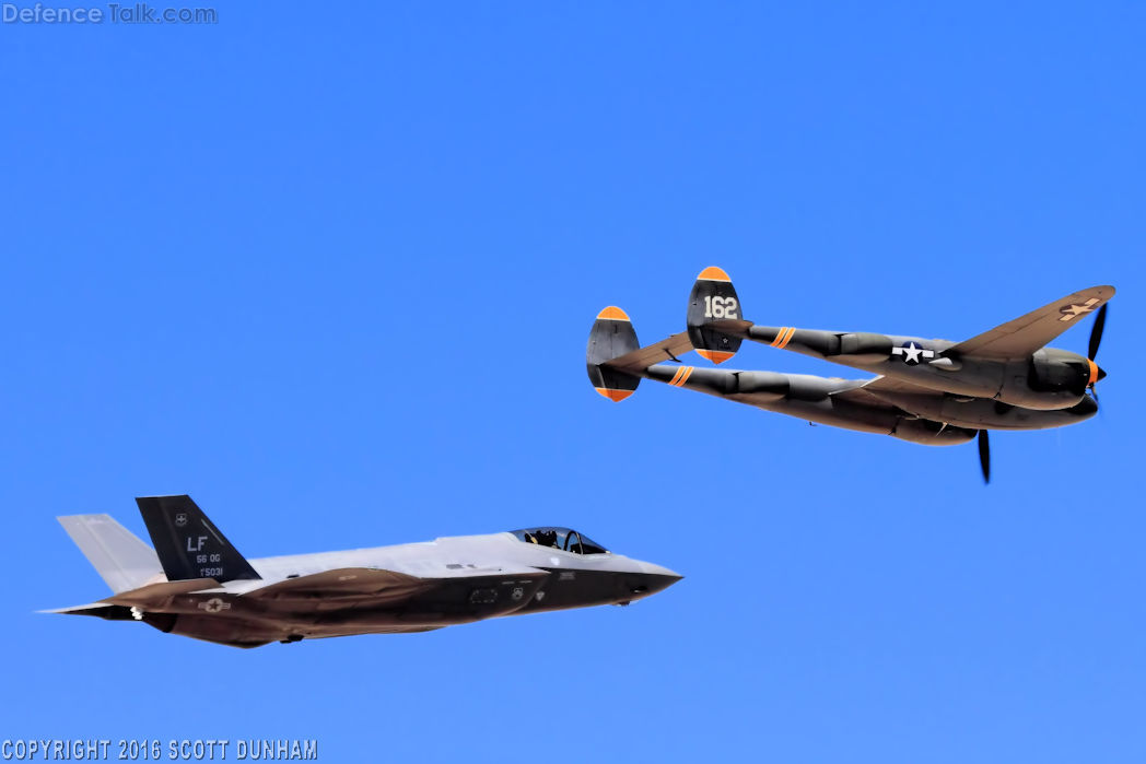 USAF Heritage Flight F-35A Lightning II and P-38 Lightning