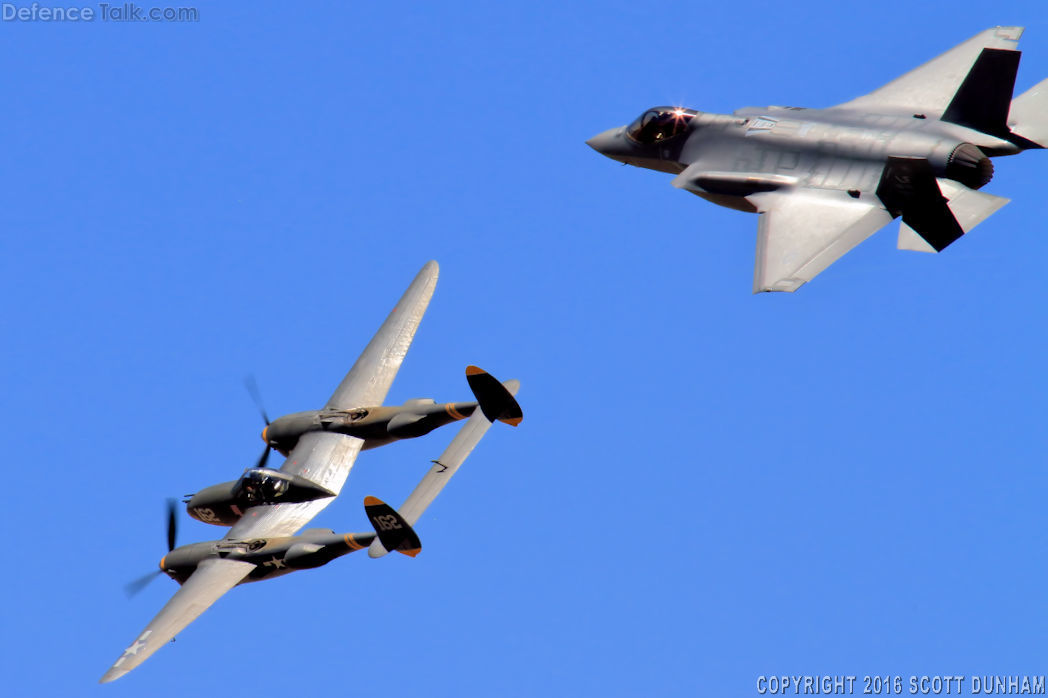 USAF Heritage Flight F-35A Lightning II & P-38 Lightning